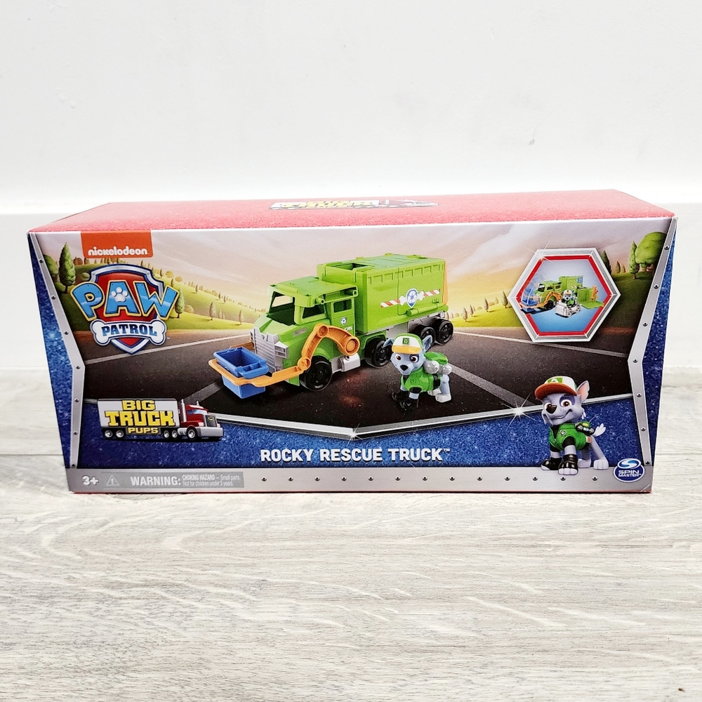 PAW Patrol Big Truck Pups Rocky Rescue Truck and Action Figure